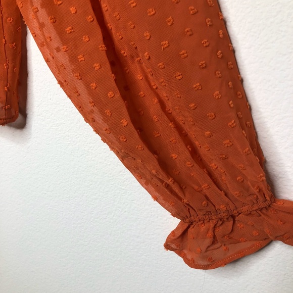 Orange Ruffle Blouse - Picture 6 of 7